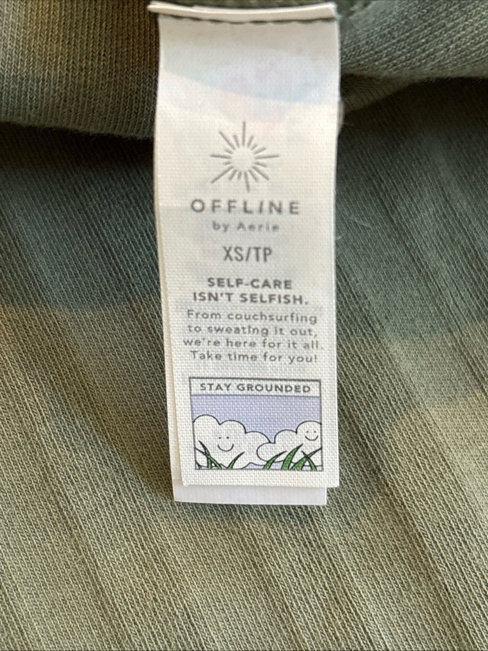 Offline By Aerie OG Groove Midi Dress Size XS Green Ribbed Stretch Side Slit - Picture 8 of 10